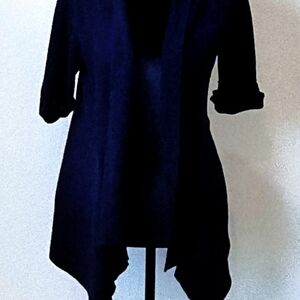 Verve Ami Navy Open-Front Draped Cardigan